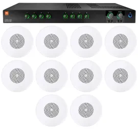 Трансляционный усилитель для ресторанов/баров/кафе JBL CSMA240 (набор, 10 громкоговорителей CSS8004) 2x40 W, 4/8 Ом, 70В/100В