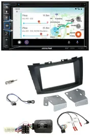 Автомагнитола для Suzuki Swift Alpine 2DIN с навигацией, Bluetooth, DAB, USB, TMC, поддержка управления с руля