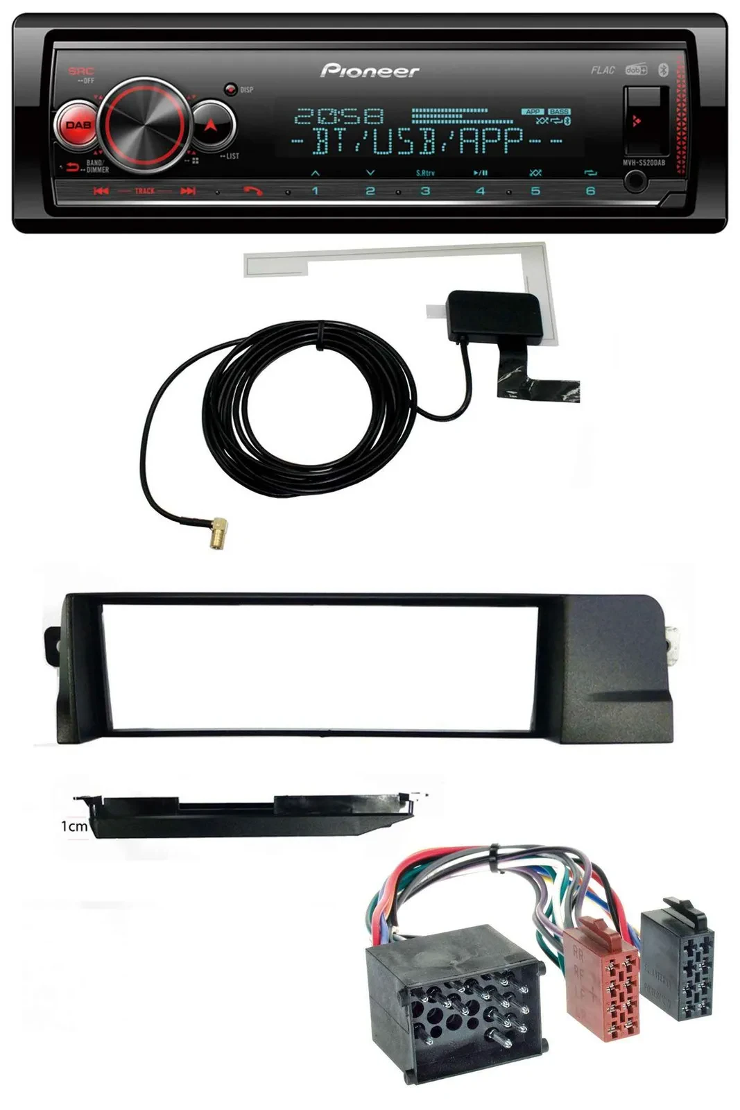 Pioneer Bluetooth DAB USB MP3 Autoradio für BMW 3er E46 Profiversion Rundpin