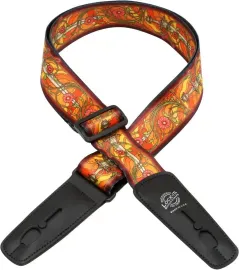 Lock-It Bob Masse Rock Art Leather End Guitar Strap Mythical Swords, LIS-034-BM4