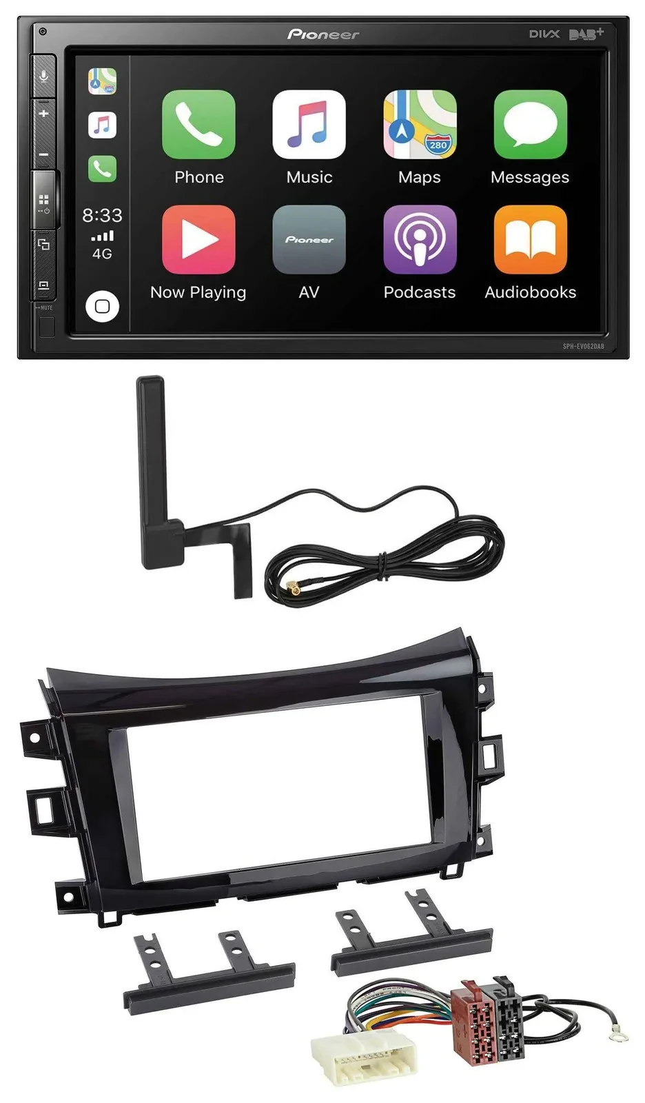 Автомагнитола для Nissan Navara (с 2016) Pioneer 2-DIN, USB, Bluetooth, DAB, MP3