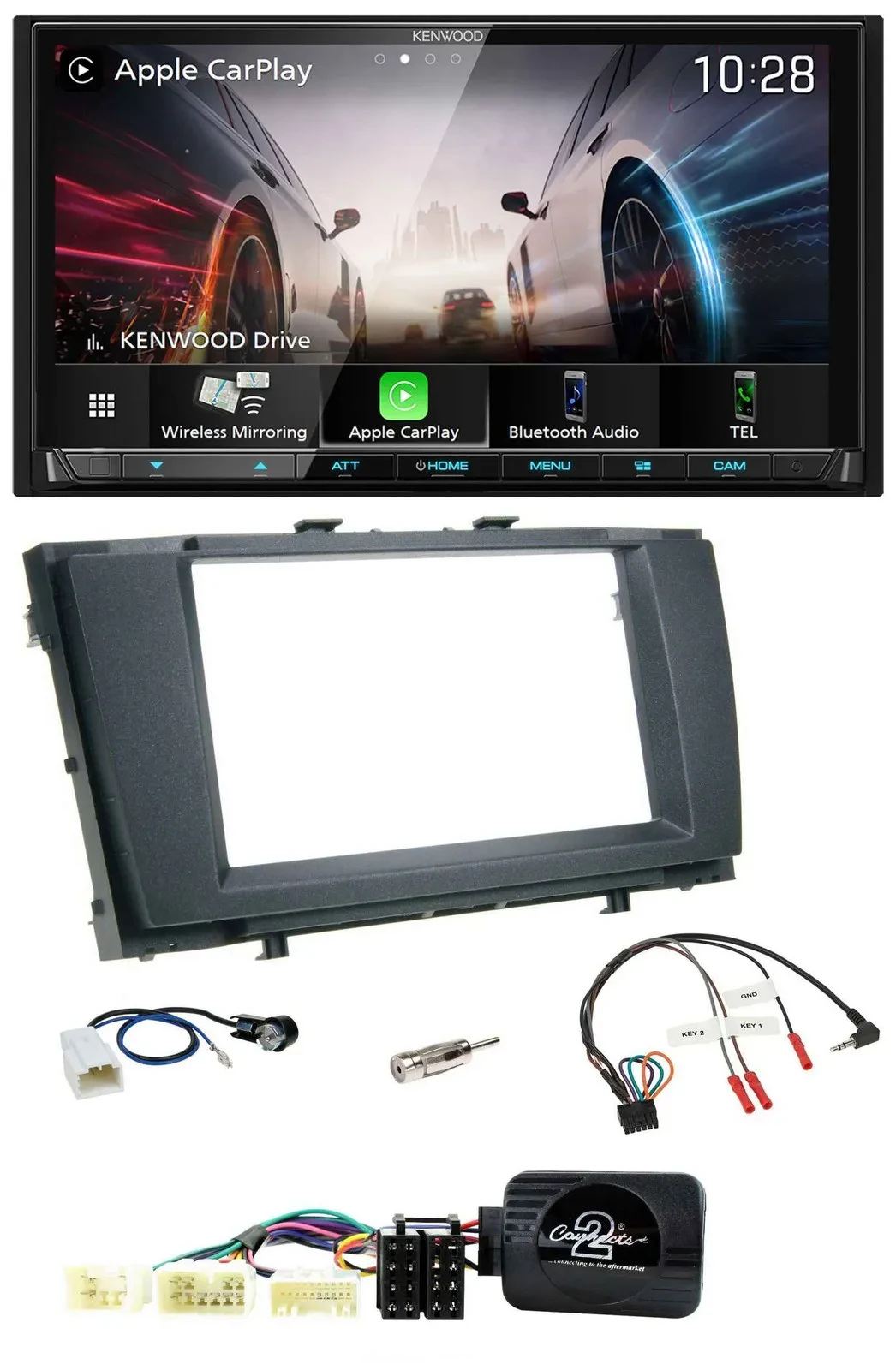 Автомагнитола для Toyota Avensis (2009–2011) Kenwood 2DIN USB DAB Bluetooth с поддержкой кнопок на руле