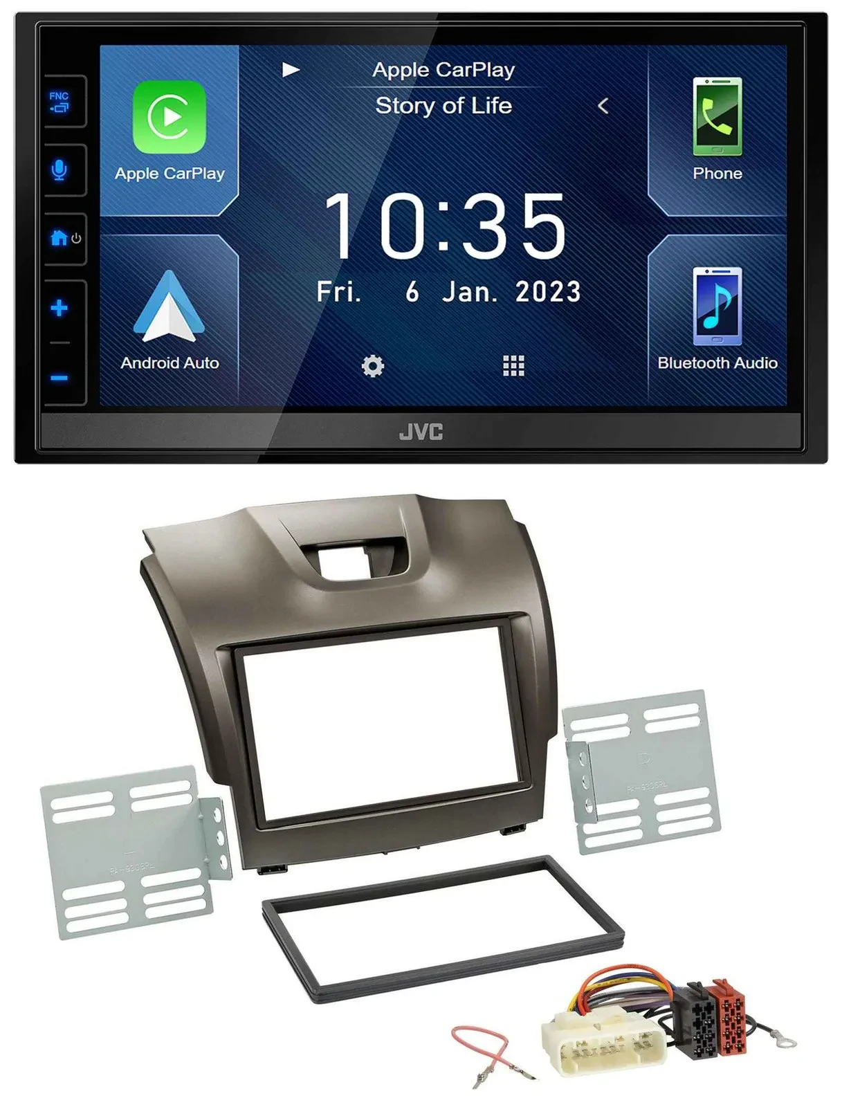 JVC DAB Bluetooth MP3 USB 2DIN Autoradio für Isuzu D-Max ab 2012 grau