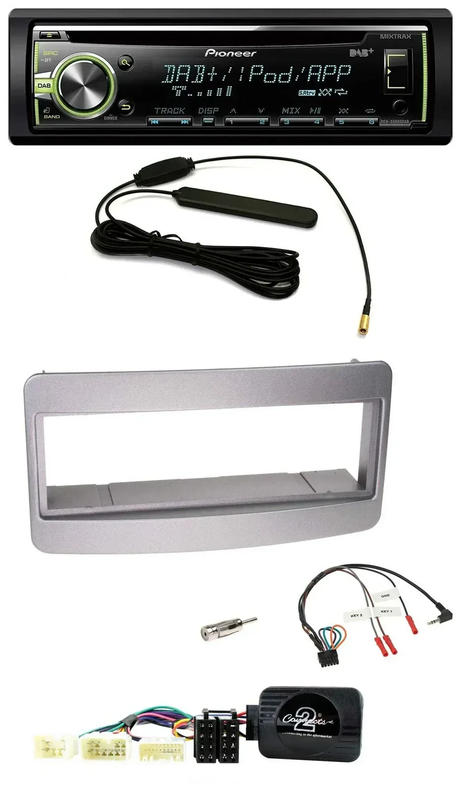 Автомагнитола Pioneer MP3 USB CD DAB для Toyota RAV4 2001–2006, темно-серый