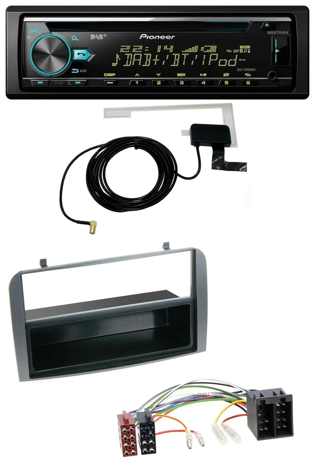 Pioneer MP3 AUX CD USB DAB Autoradio für Alfa Romeo 147 GT Ablagefach anthrazit