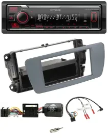 Автомагнитола для Seat Ibiza Kenwood Bluetooth, USB, DAB, совместимая с кнопками на руле, цвет Conemaragrau