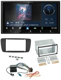 Kenwood Bluetooth 2DIN USB DAB MP3 Autoradio für Seat Ibiza ab 08 azabacheschwar
