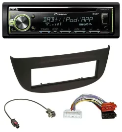 Pioneer DAB USB MP3 AUX CD Autoradio für Renault Twingo ab 2015 schwarz