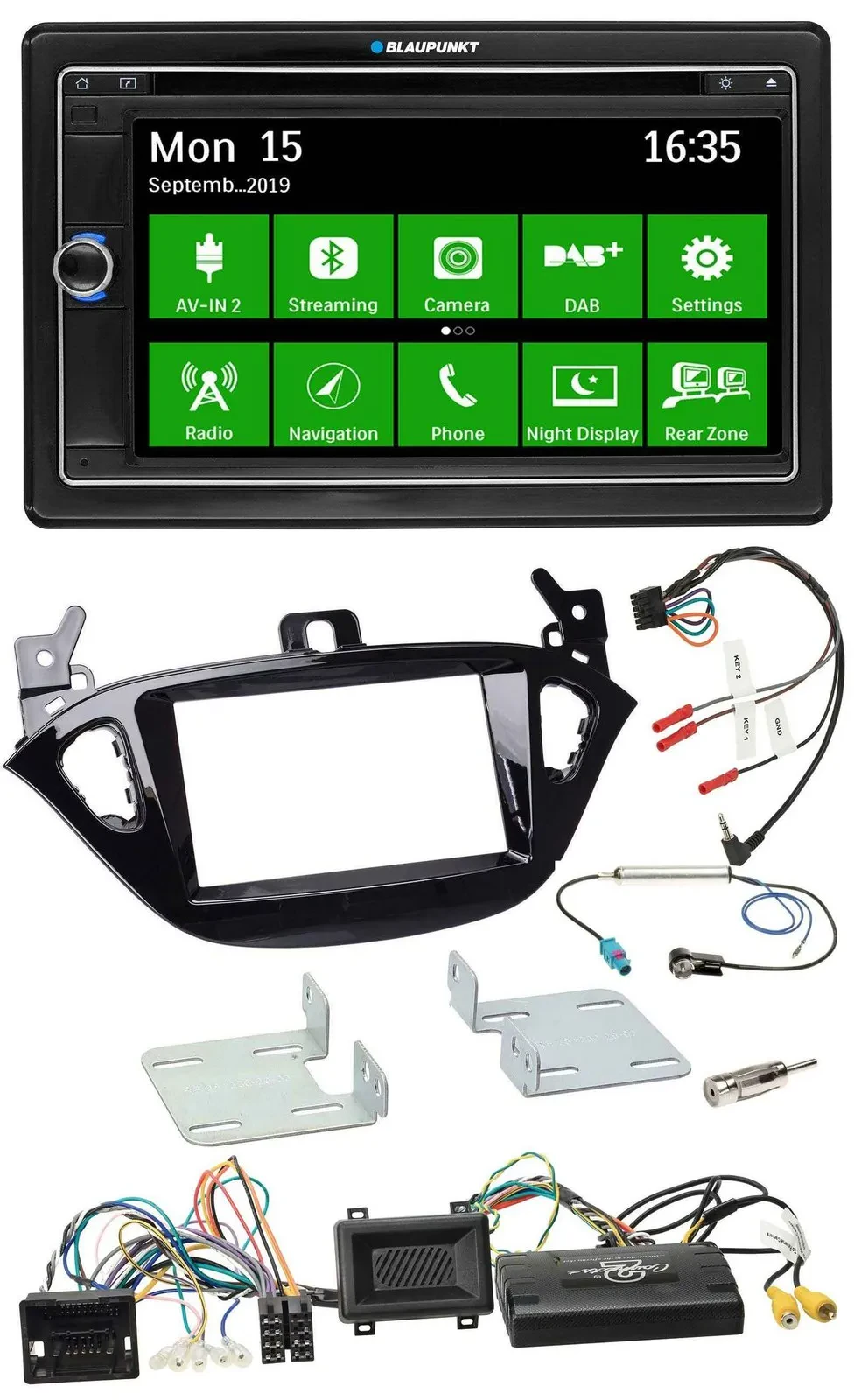 Blaupunkt Bluetooth 2DIN Lenkrad DAB USB TMC Navigation für Opel Adam Corsa E ab