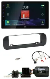 Автомагнитола JVC DAB, Bluetooth, USB для Fiat Panda 2012–2020, черная