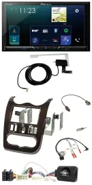 Pioneer 2DIN DAB USB Lenkrad Bluetooth Autoradio für Dacia ab 12 dunkelbraun