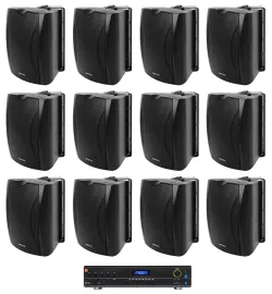 Настенная акустика JBL WET-5B Black с усилителем (12 штук)