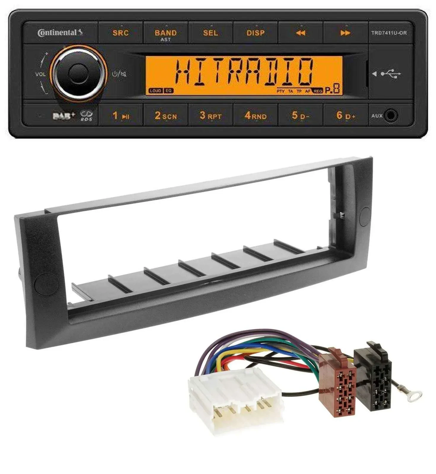 Continental 1DIN DAB MP3 AUX USB Autoradio für Mitsubishi Colt (2004-2008)