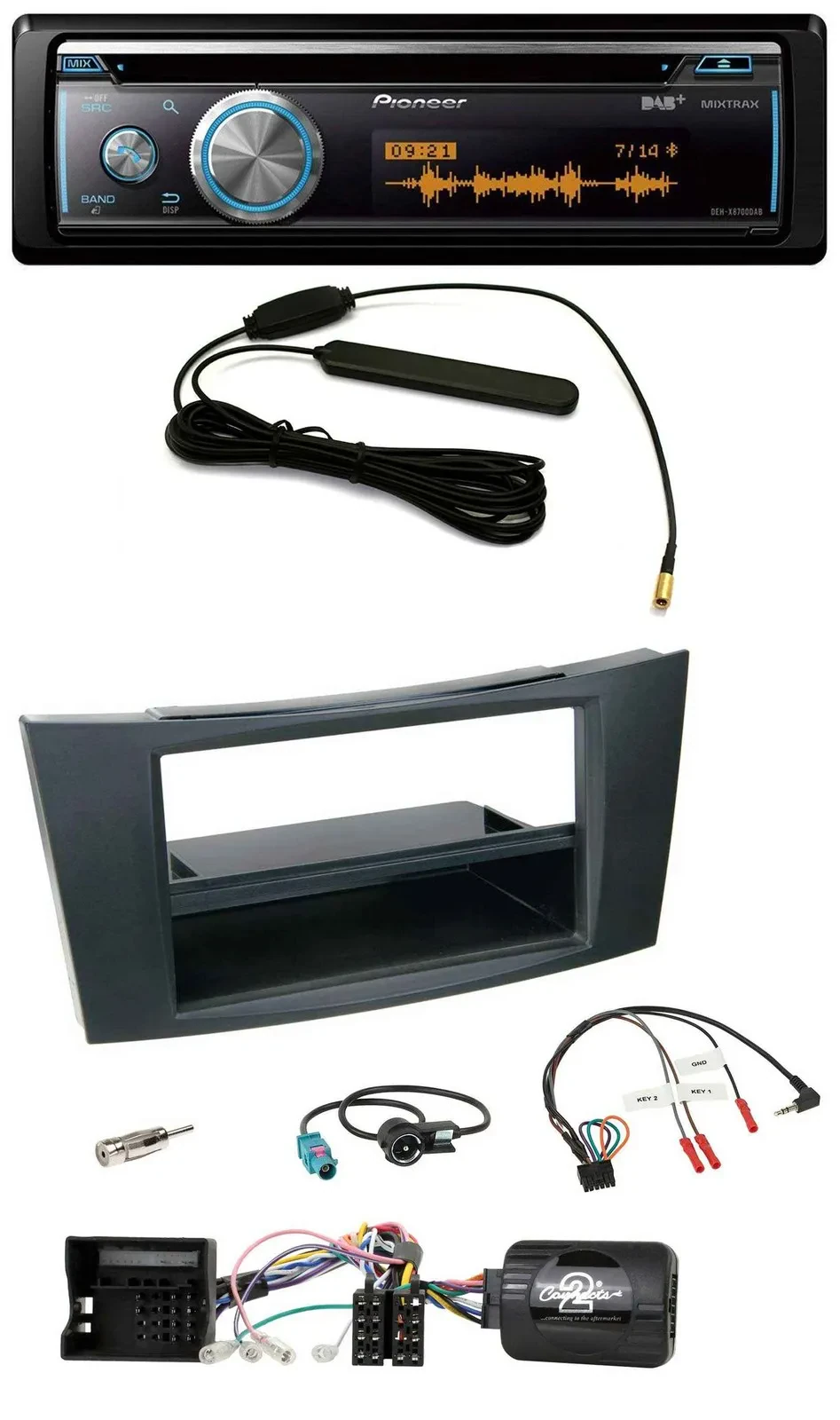 Автомагнитола для Mercedes E‑Class 2002–2008 Pioneer CD, USB, Bluetooth, DAB, поддержка кнопок на руле