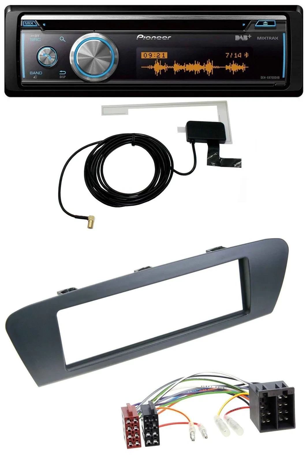 Автомагнитола Pioneer для Renault Scenic (с 2009) Bluetooth, DAB, MP3, USB, CD, серый