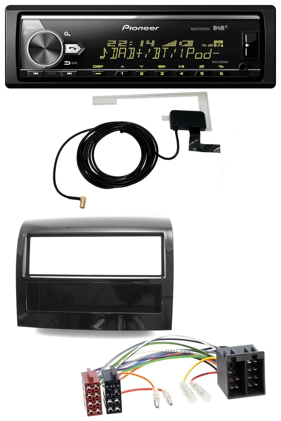 Автомагнитола Pioneer для Fiat Ducato 2011–2021 Bluetooth DAB USB MP3, черный глянец