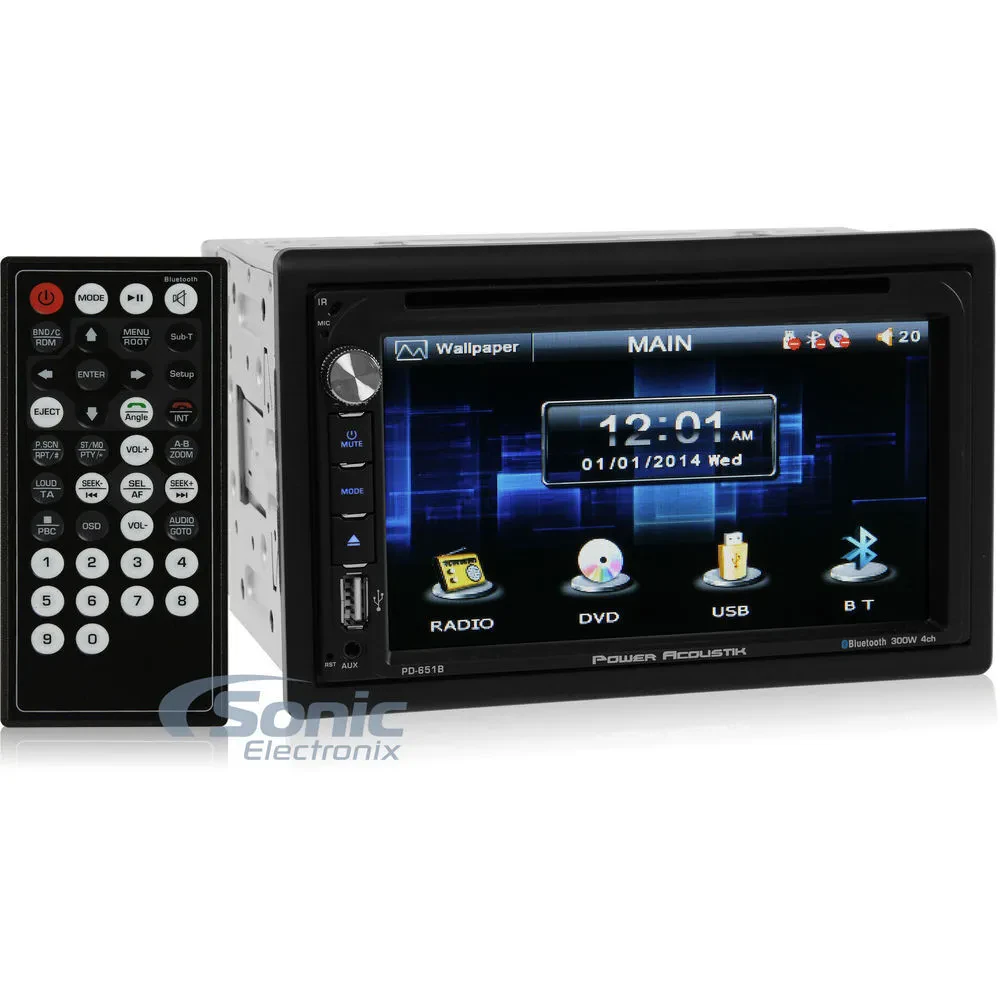 Power Acoustik PD-651B  Double-DIN 6.5" Car Stereo w/ Bluetooth