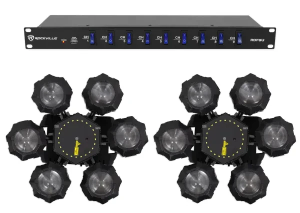 Светодиодный прибор Chauvet DJ Helicopter Q6 с DMX-сплиттером (пара)