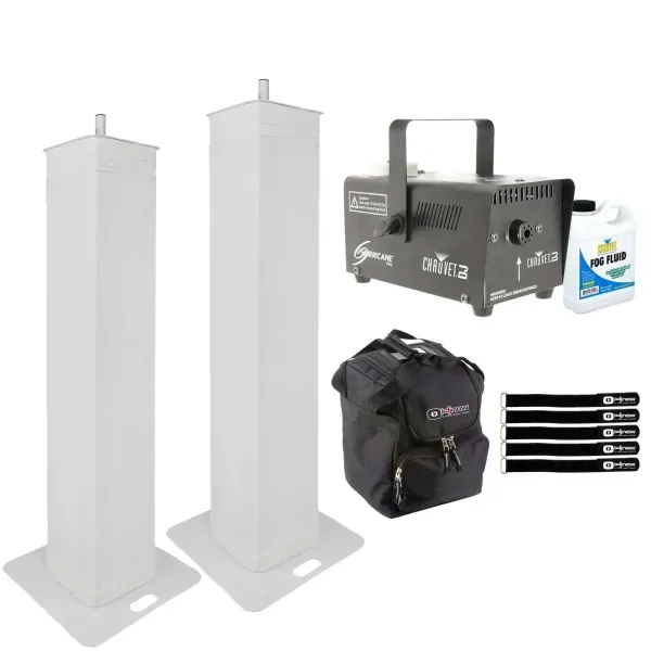 ColorKey LS6 6ft Adjustable Height Podium Tower DJ Lighting Stands Pair w Fog...