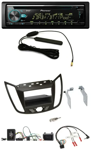 Pioneer CD MP3 Lenkrad DAB USB Autoradio für Ford C-Max Kuga braun