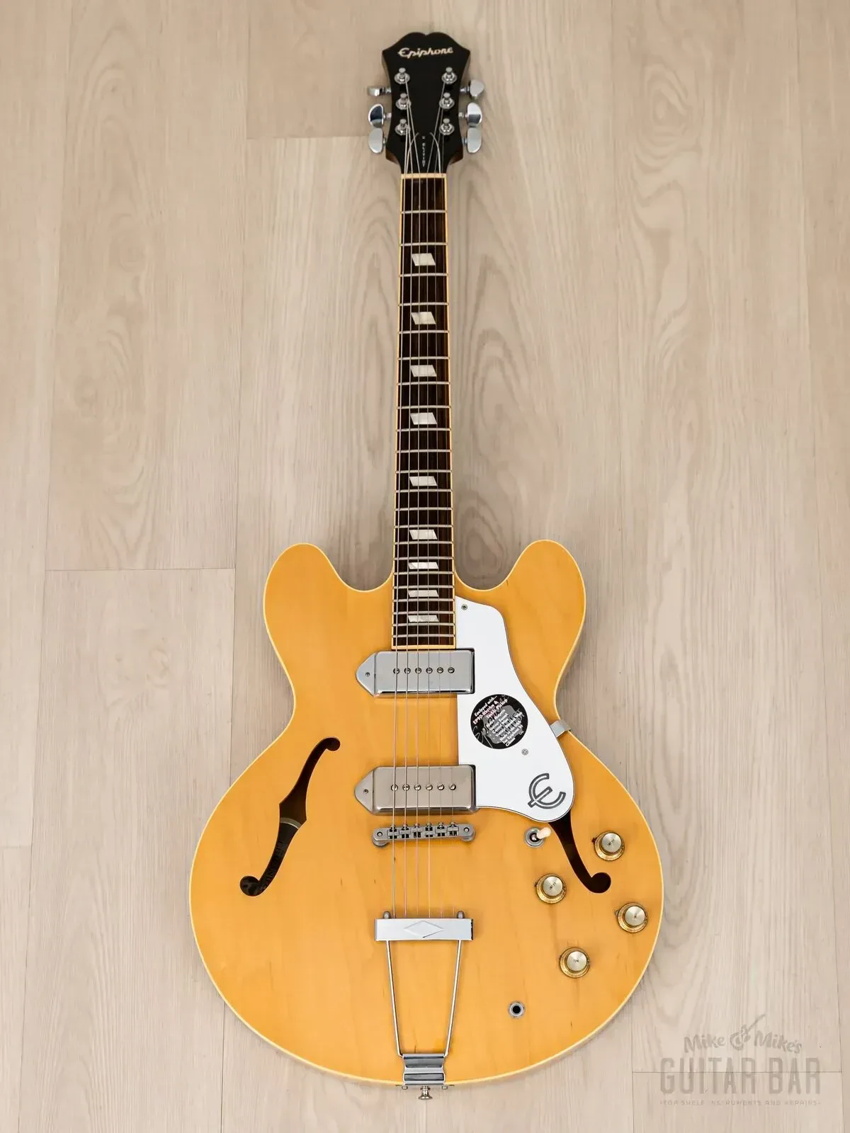 Электрогитара полуакустическая Epiphone Elitist 1965 Casino P90 Natural w/case Japan 2009