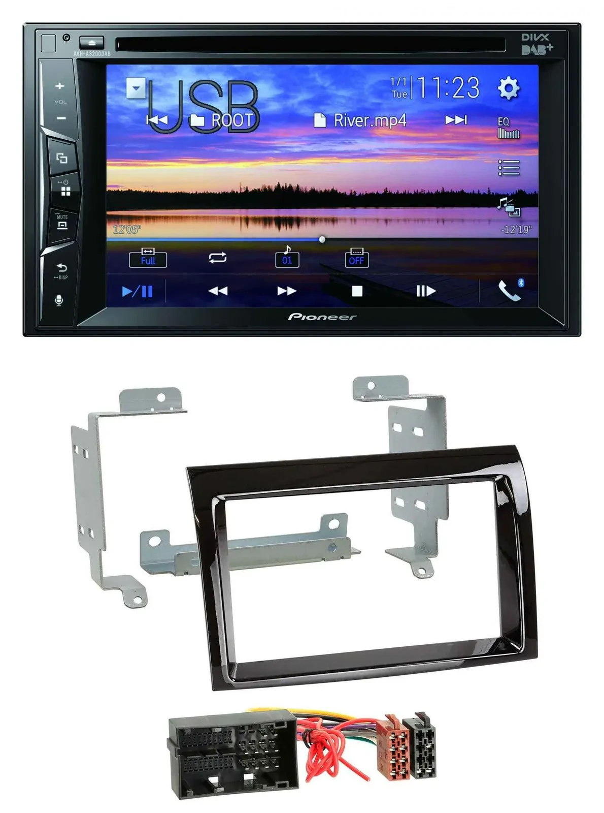 Pioneer Bluetooth 2DIN USB DVD DAB MP3 Autoradio für Fiat Ducato Peugeot Boxer C