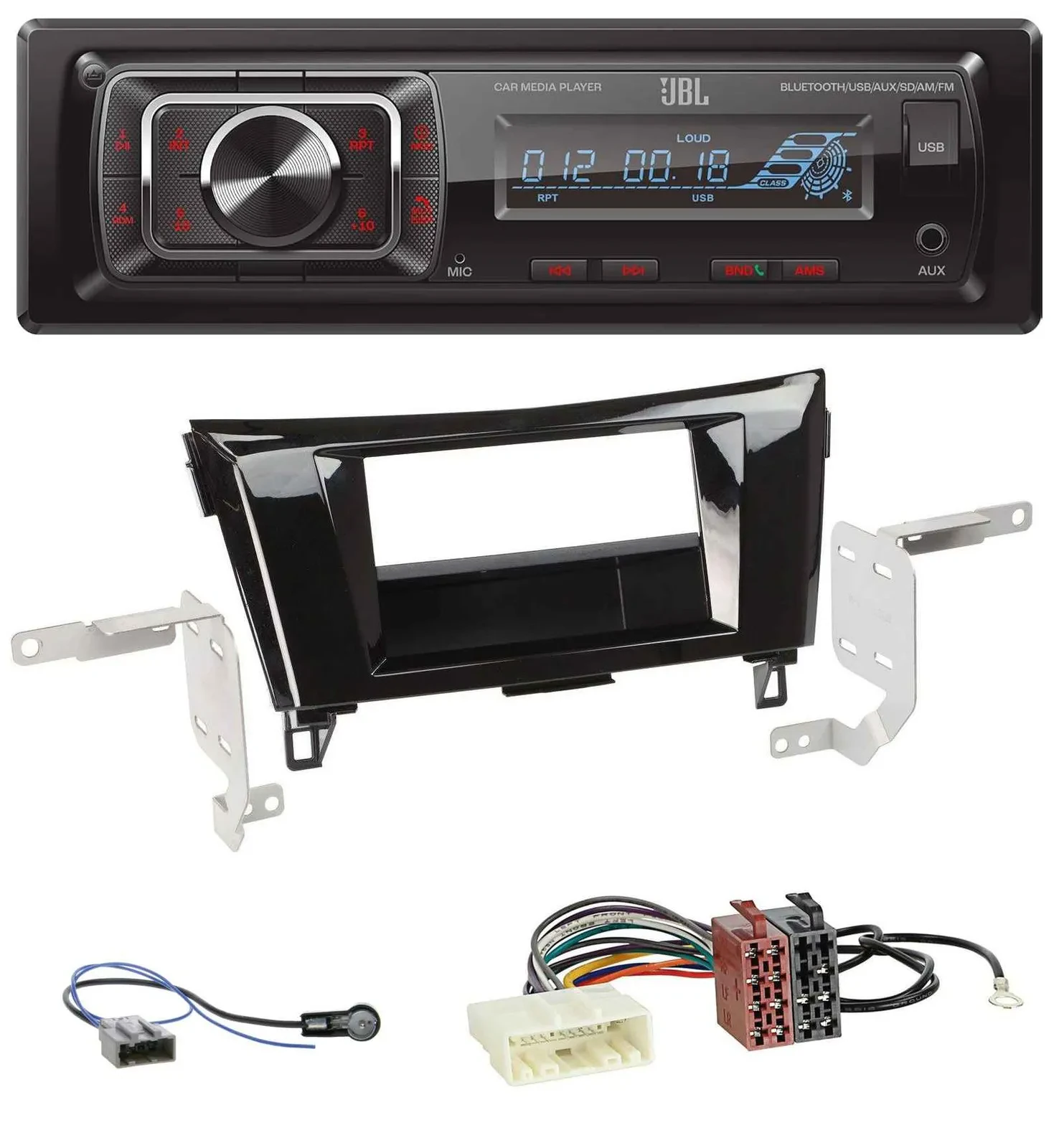 Автомагнитола для Nissan Qashqai/X-Trail (с 2014) JBL SD, AUX, MP3, USB, Bluetooth