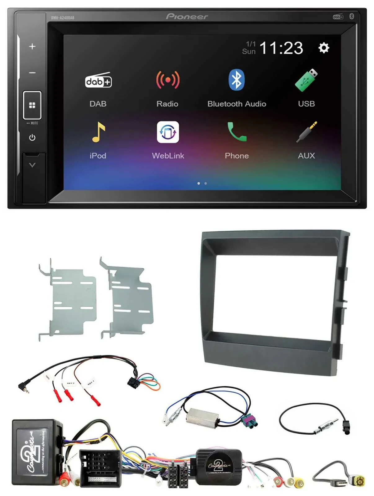 Pioneer DAB Lenkrad 2DIN Bluetooth USB Autoradio für Porsche Panamera MOST-Sound