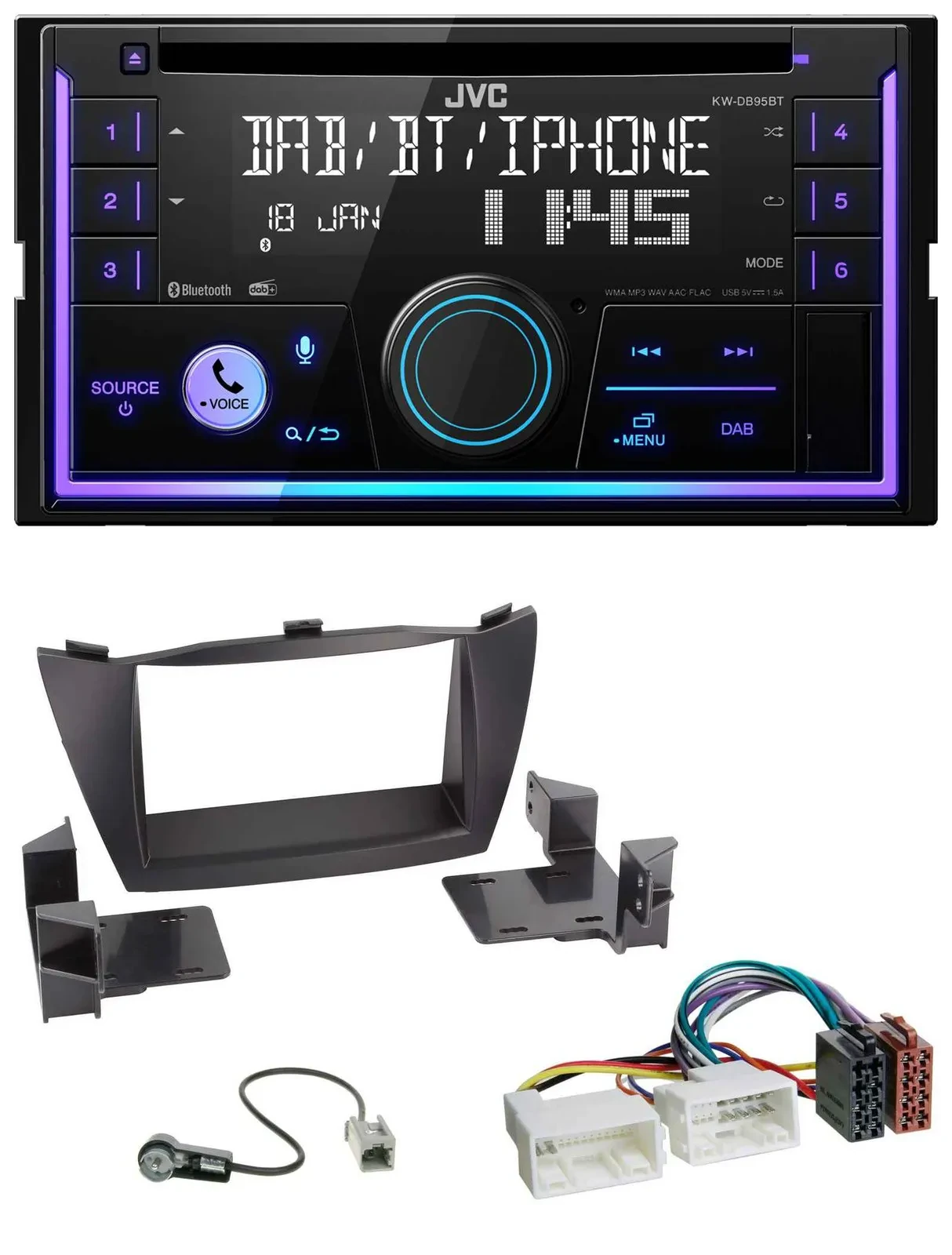 JVC MP3 USB 2DIN DAB Bluetooth CD Autoradio für Hyundai Tucson 2010-2015