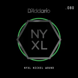 Струна для электрогитары D'Addario NYNW080 NYXL Nickel Wound Singles, сталь никелированная, калибр 80
