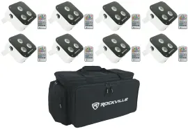 Светодиодный прибор Rockville MINI RF3 с чехлом (8 штук)