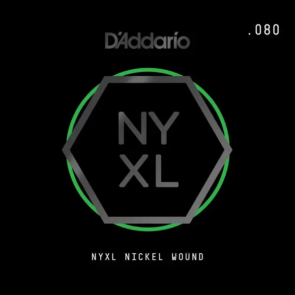 Струна для электрогитары D'Addario NYNW080 NYXL Nickel Wound Singles, сталь никелированная, калибр 80