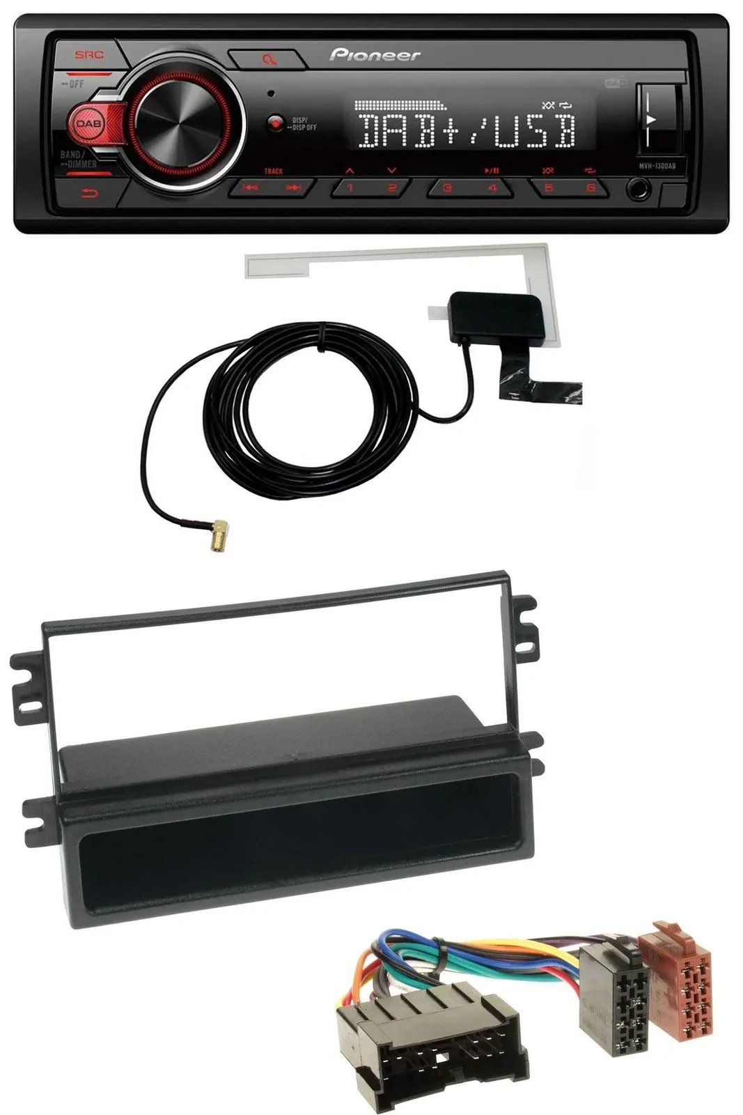 Автомагнитола для Kia Carens II (2004–2006) Pioneer 1DIN, MP3, DAB, USB, AUX