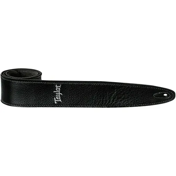 Ремень для гитары Taylor TL251-06 Leather Strap Suede Back Silver Logo Black 2.5 in.