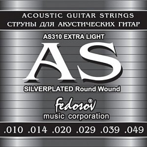 Струны для акустической гитары Fedosov AS310 10-49, бронза посеребренная