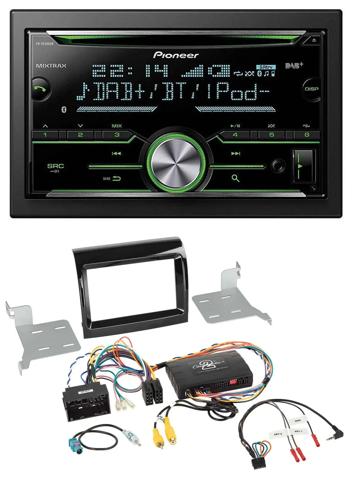 Pioneer Bluetooth Lenkrad DAB 2DIN USB CD Autoradio für Fiat Citroen Peugeot Inf