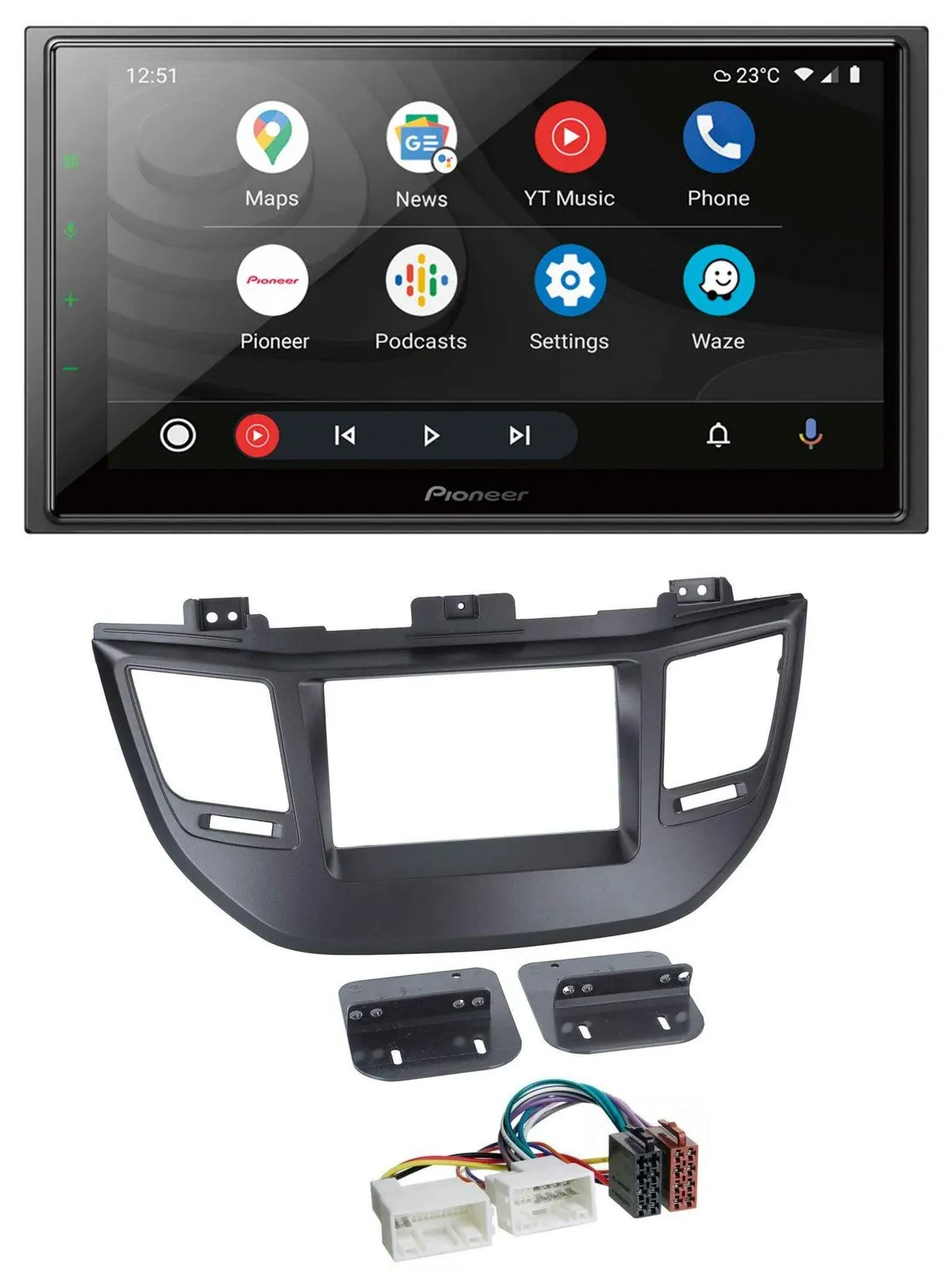 Pioneer USB 2DIN DAB MP3 Bluetooth Autoradio für Hyundai Tucson ab 15 schwarz