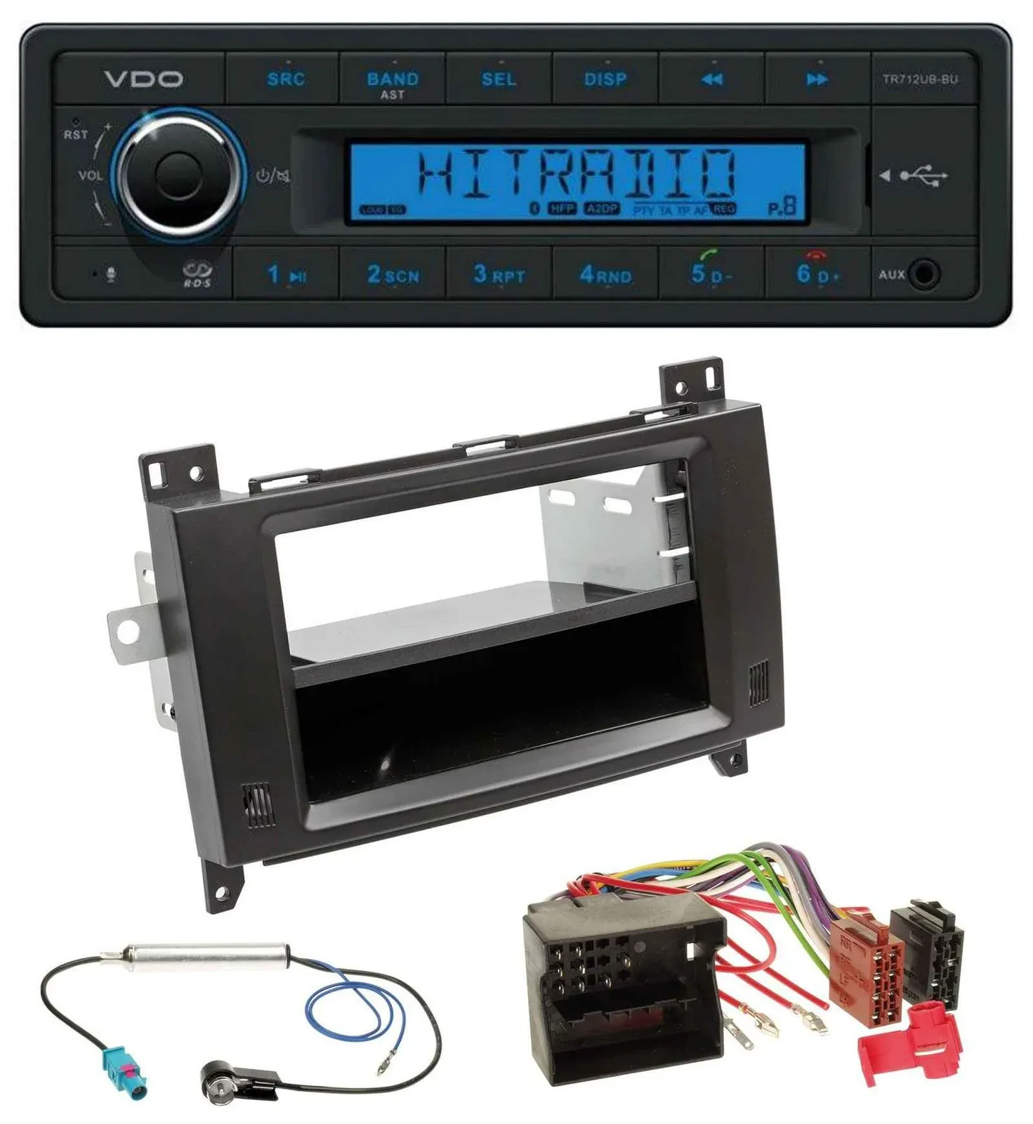 Автомагнитола для Mercedes Viano/Vito 2006–2014 VDO Bluetooth, USB, AUX, MP3 черный