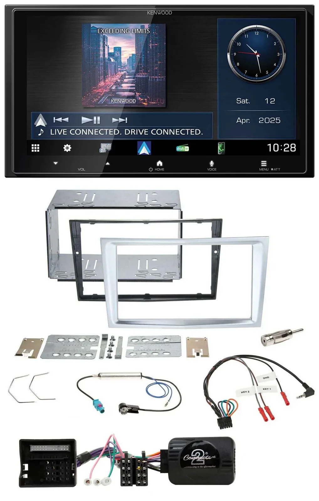 Kenwood Bluetooth 2DIN USB DAB Lenkrad Autoradio für Opel Zafira Astra H Corsa D