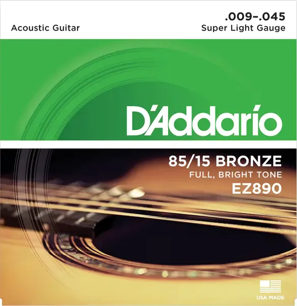 Струны для акустической гитары D'Addario EZ890 9-45, бронза