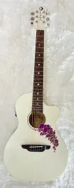 Luna Guitars Luna Model FLO OR CWH Acoustic Electric Flora Orchid Classic White Guitar