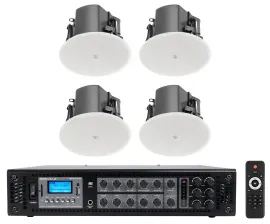 (4) JBL Control 412C/T 3" Commercial 70v Ceiling Speakers For Restaurant/Bar+Amp