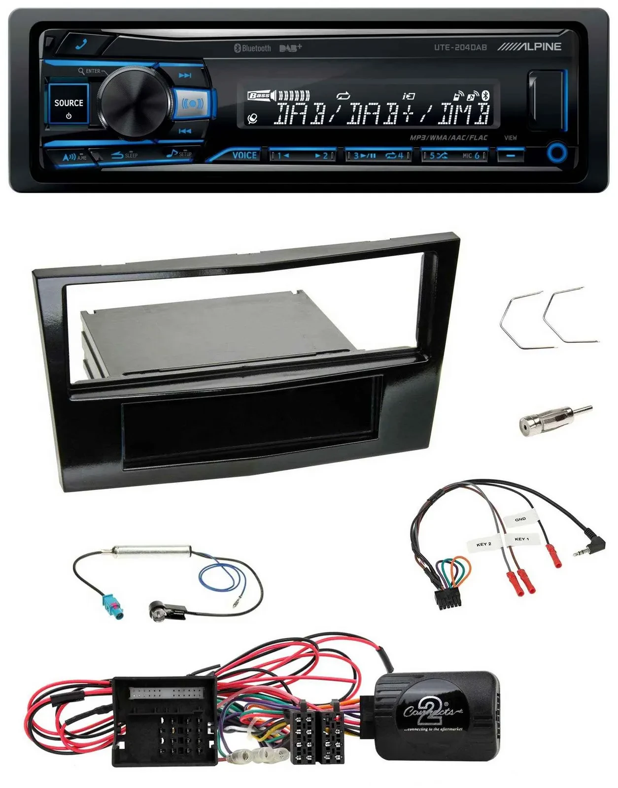 Alpine USB Bluetooth DAB Lenkrad Autoradio für Opel Corsa D Klavierlack 09-14