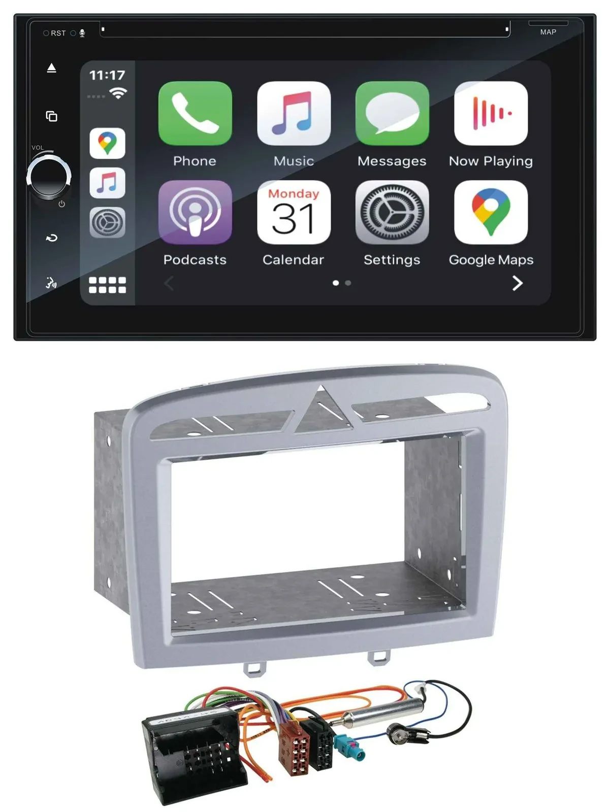 Blaupunkt 2DIN Bluetooth DAB USB DVD MP3 Autoradio für Peugeot 308 09-13 warmsil