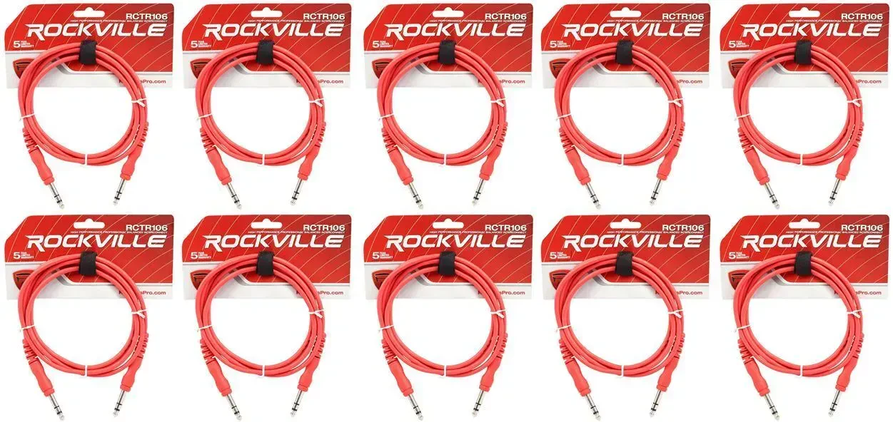 Коммутационный кабель Rockville RCTR106R Red 1.8 м (10 штук)