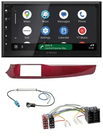 Kenwood DAB Bluetooth USB MP3 2DIN Autoradio für Alfa Giulietta 10-13 rot glänze