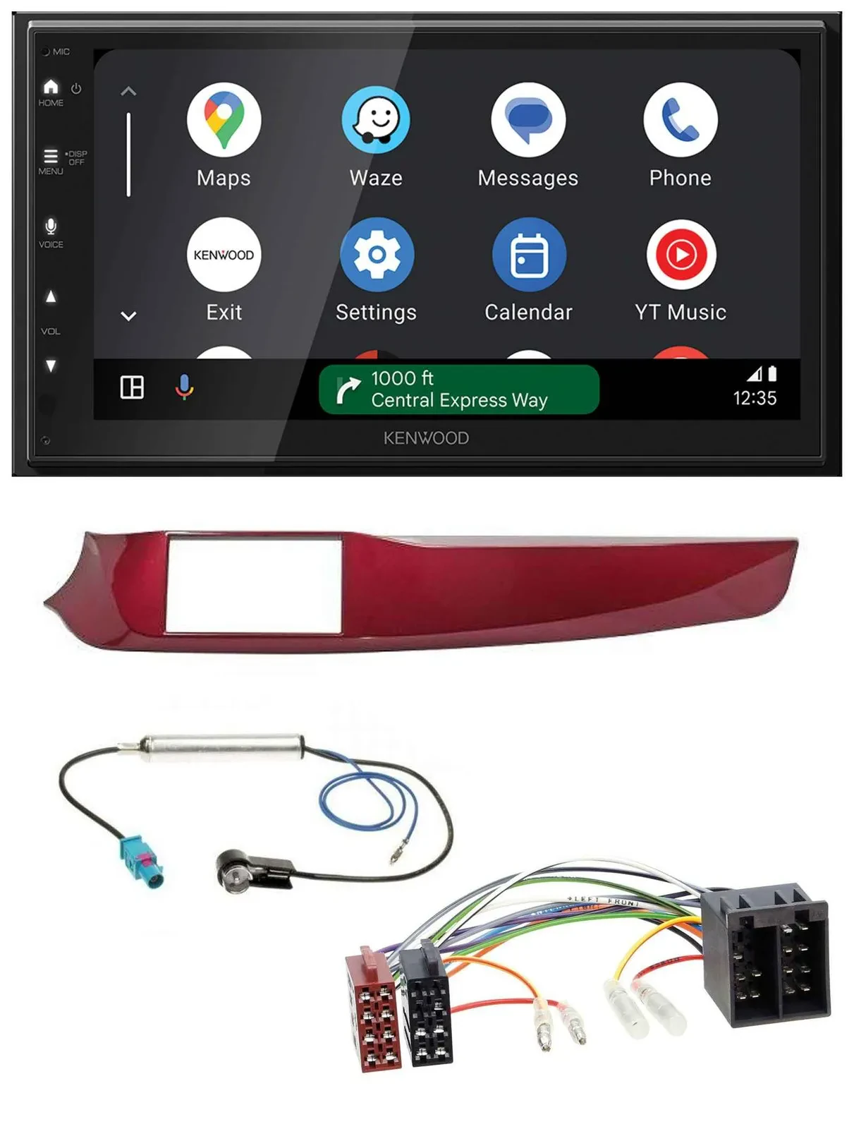 Kenwood DAB Bluetooth USB MP3 2DIN Autoradio für Alfa Giulietta 10-13 rot glänze