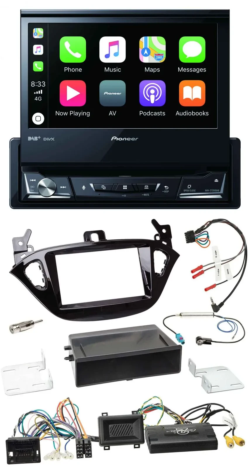 Pioneer DVD Bluetooth DAB USB Lenkrad Autoradio für Opel Adam Corsa E ab 2013 PD