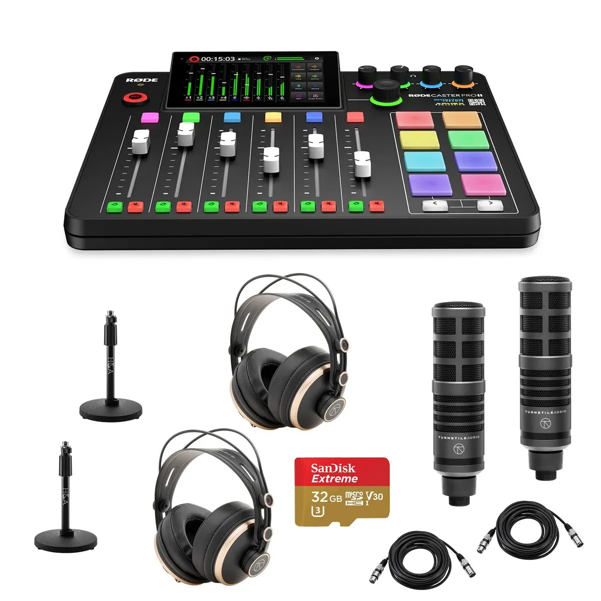 Комплект для подкастов Rode RDRCPIITAK6 RODECaster Pro II Integrated Audio Production Studio Console Bundle