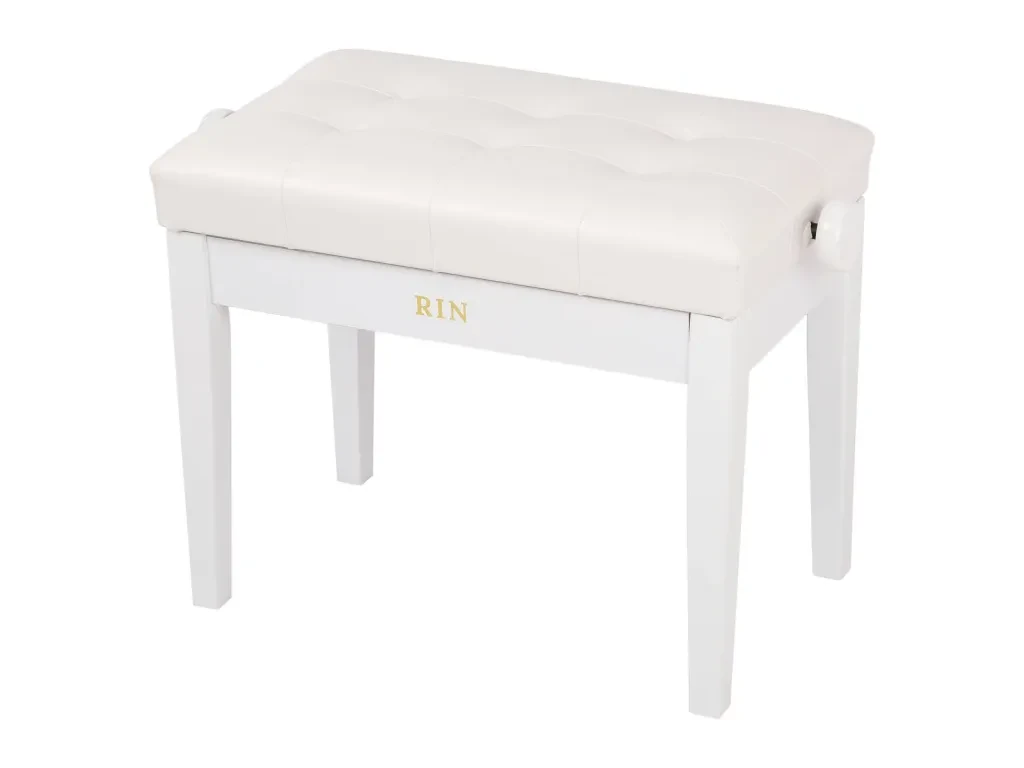 Банкетка для клавишных Rin LB-21WHG белая, искусственная кожа
